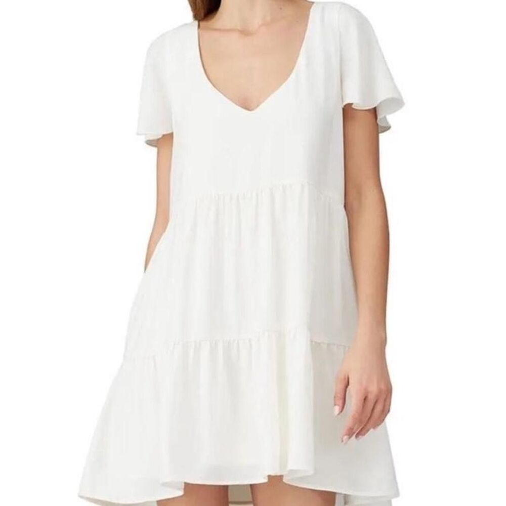 Show Me Your Mumu Cia Tiered Mini Dress White Babydoll Bridal Size Large